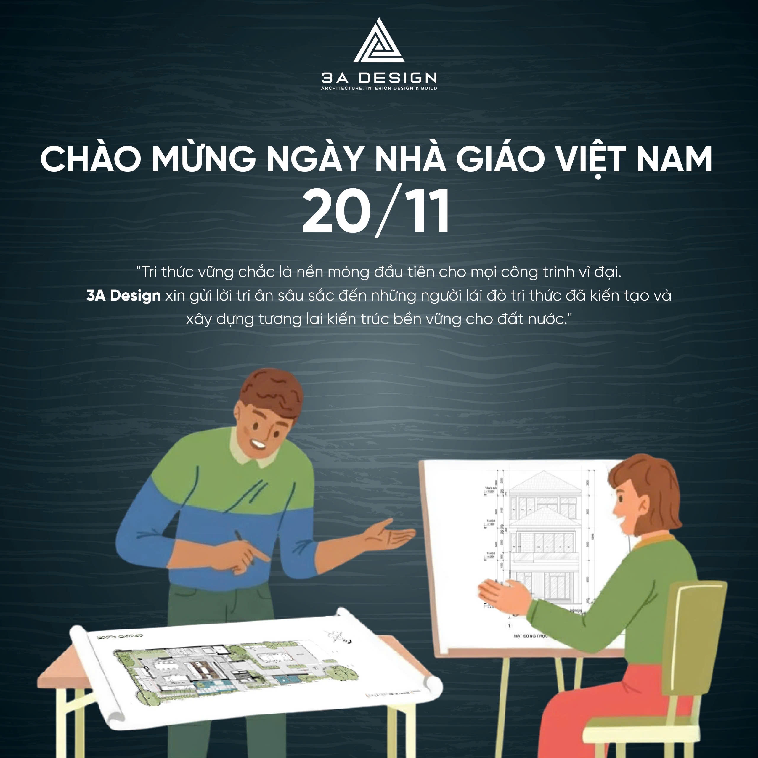 chúc mừng Ngày Nhà Giáo Việt Nam 20/11 từ 3A Design.