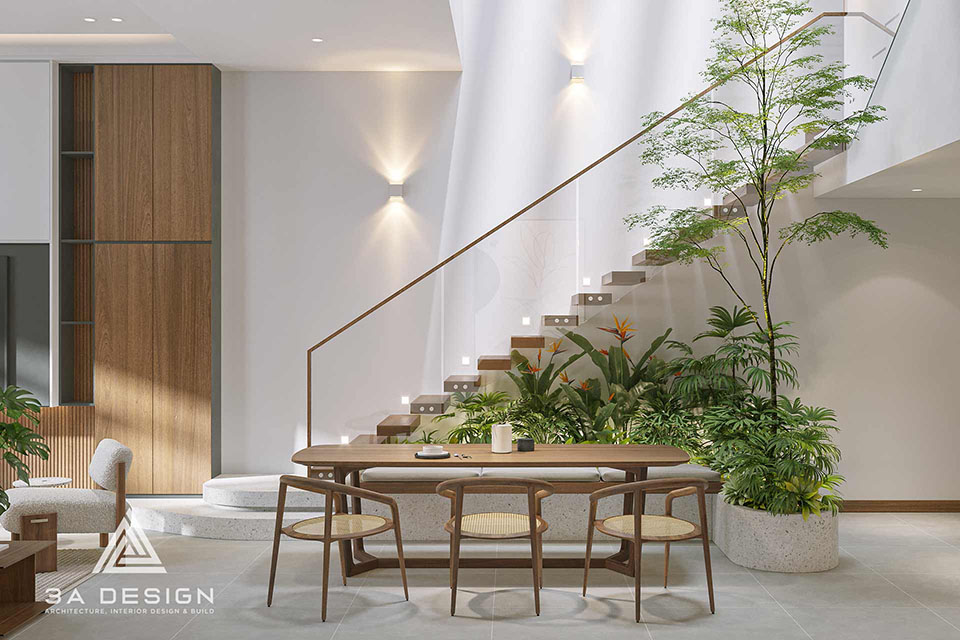 góc điển hình của xu hướng thiết kế nhà phố hiện đại tại 3A Design – nơi “sống xanh” không chỉ là trồng cây cho đẹp mắt, mà là cách tạo ra sự hài hòa giữa thiên nhiên và nhịp sống hiện đại.