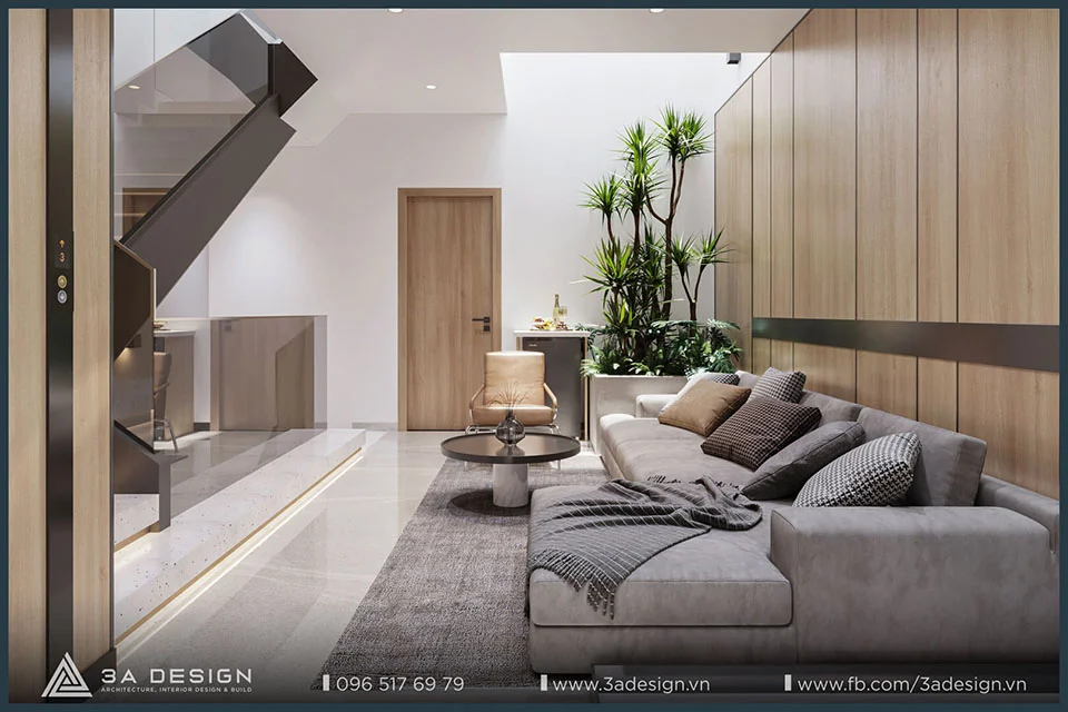 không gian sinh hoạt chung kết hợp với thông tầng