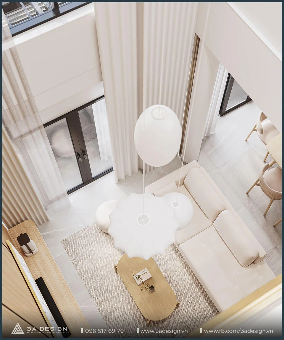 Thông tầng khu vực phòng khách