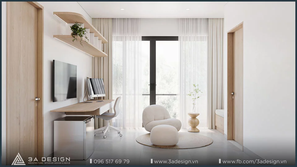 không gian làm việc và sinh hoạt chung của gia đình