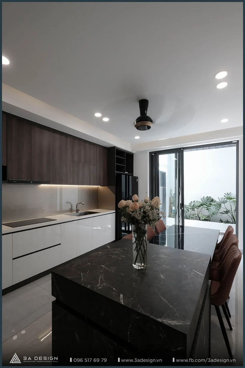 thi công hoàn thiện nhà bếp của nhà phố stack house