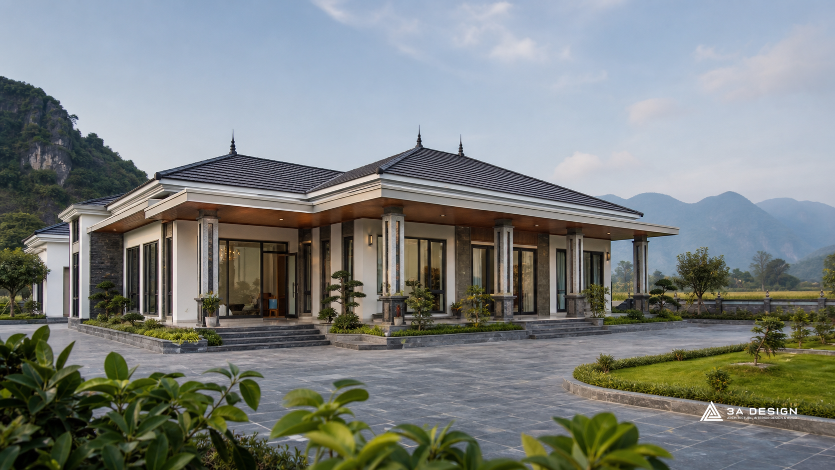 2. Tổng hợp các mẫu nhà cấp 4 nông thôn đẹp theo phong cách mái - Mẫu nhà cấp 4 nông thôn hiện đại