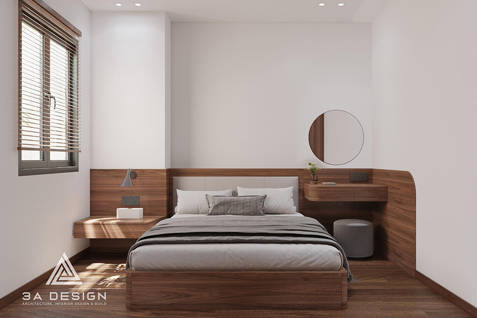 phòng ngủ tối giản hiện đại của T House