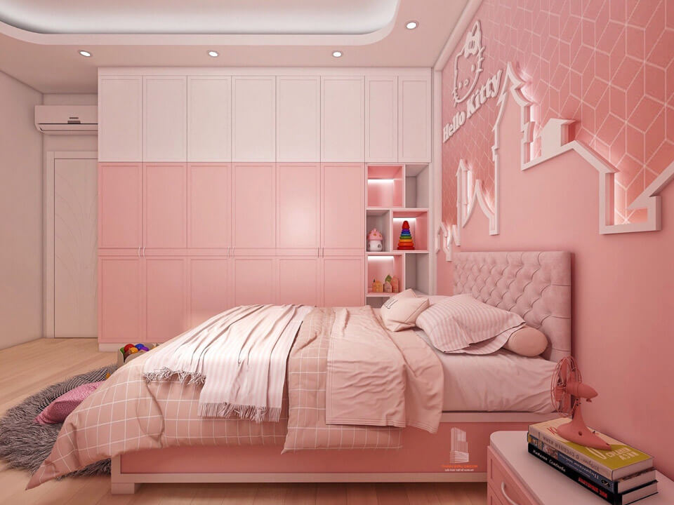 phong cách thiết kế giường cho bé gái