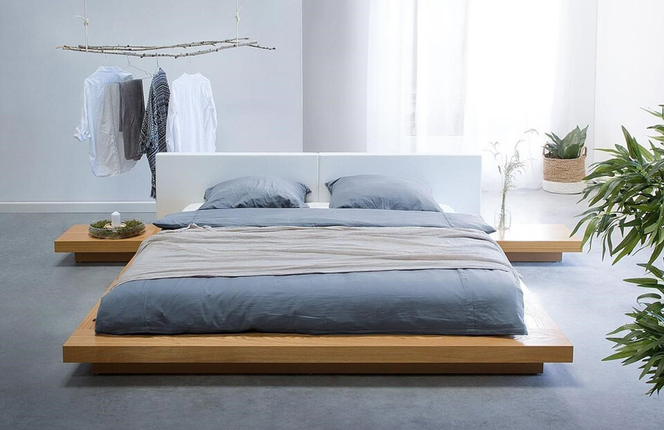 thiết kế nội thất phòng ngủ giường kiểu Nhật