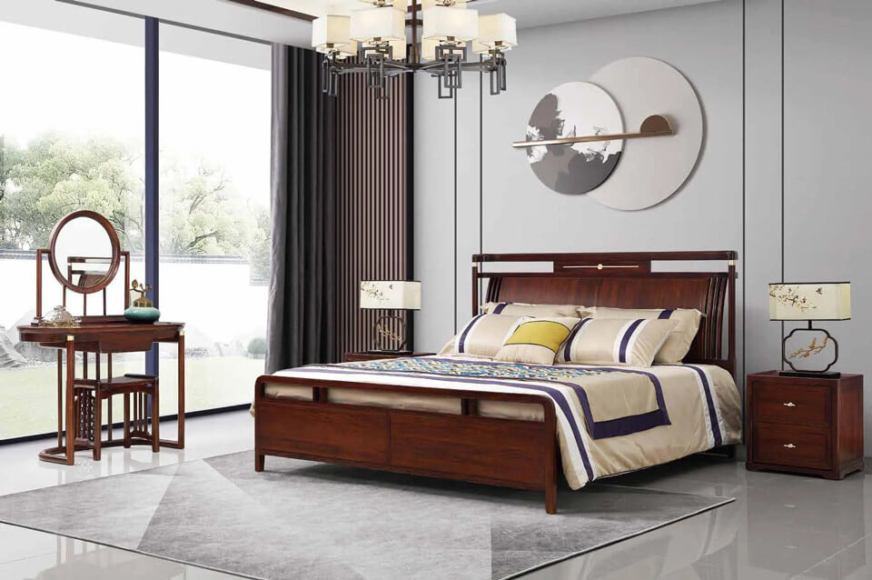 thiết kế nội thất giường ngủ gỗ tự nhiên