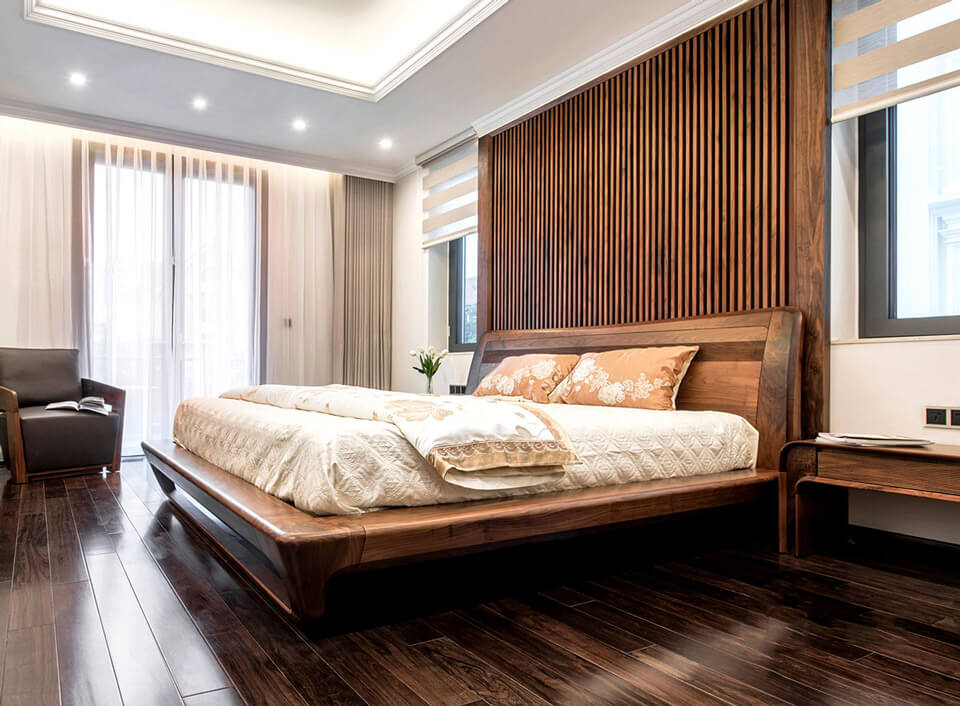 giường ngủ gỗ tự nhiên phong cách cổ điển
