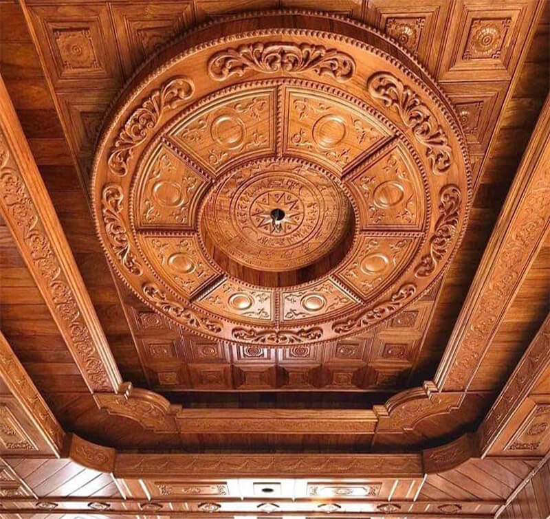 trần nhà được chế tạo từ gỗ pơ mu