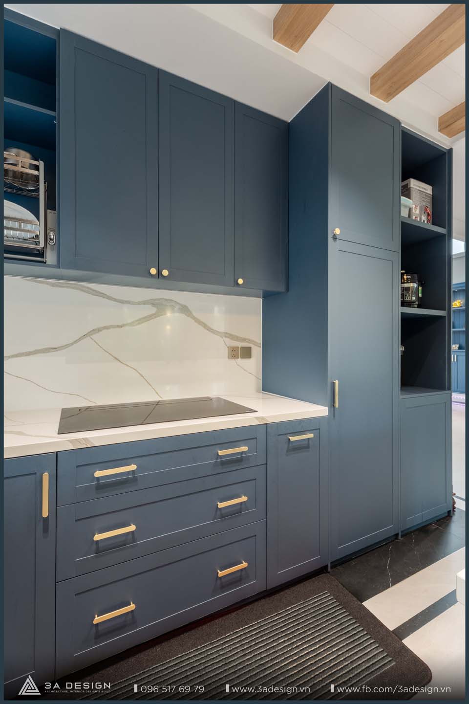 nội thất với tone màu xanh địa trung hải cho căn bếp