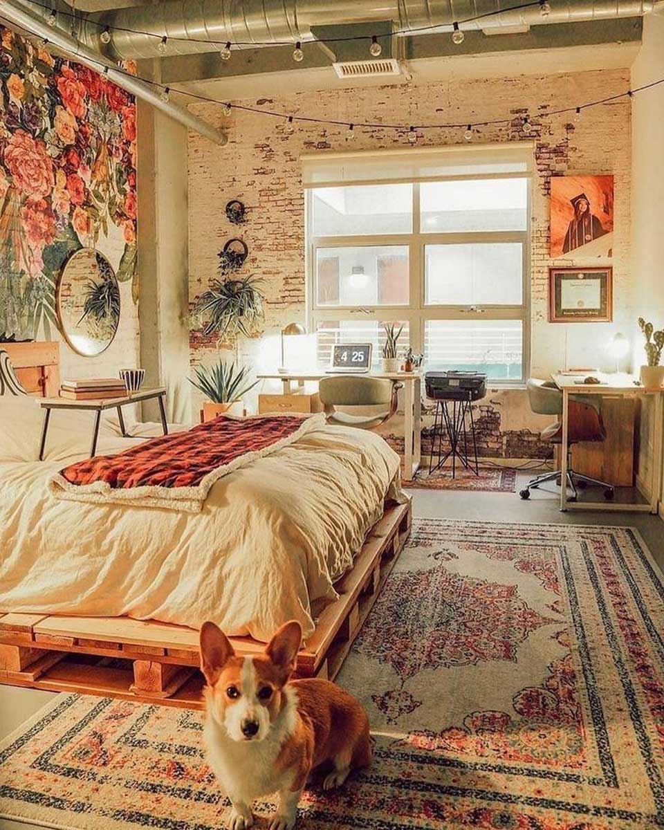 mẫu decor phòng ngủ phong cách vintage, gẫn gũi, tinh tế