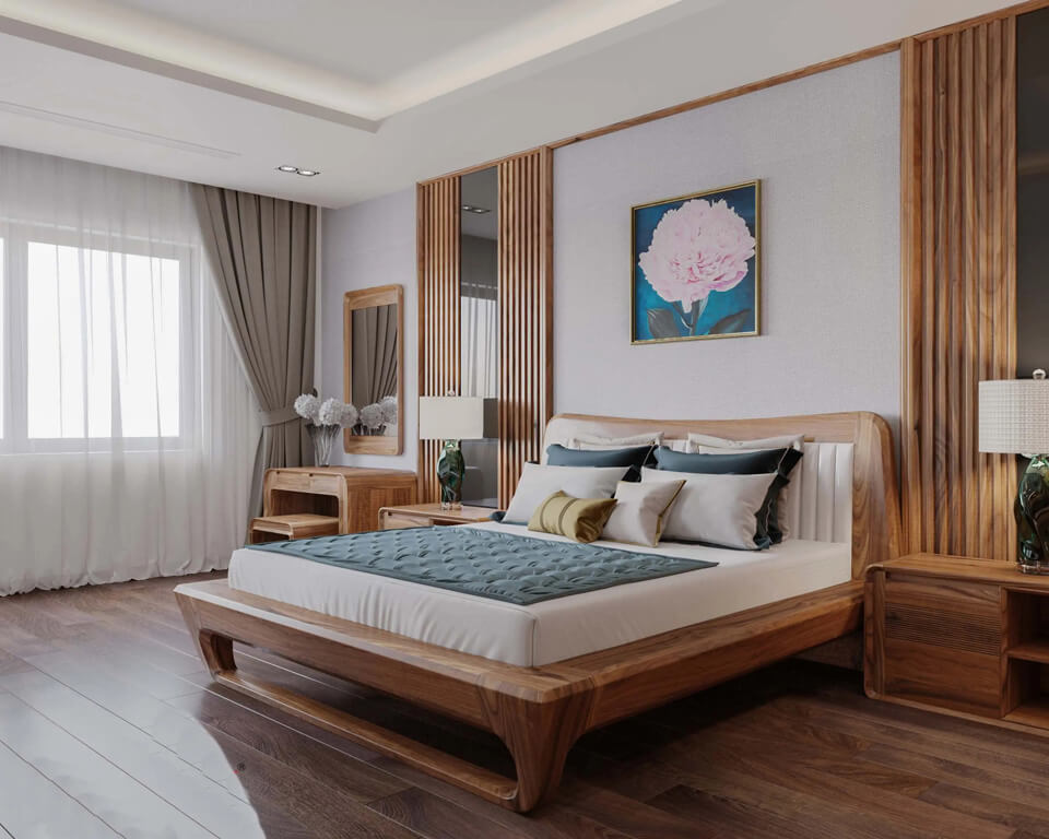 lựa chọn mẫu giường đẹp phong cách tối giản