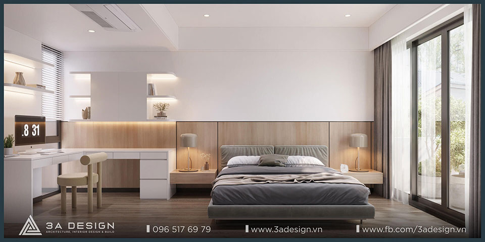 phòng ngủ tối giản hiện đại cho nhà phố Set House