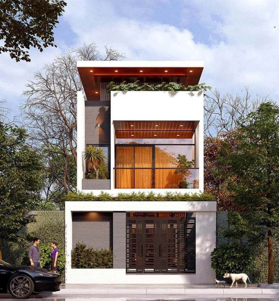thiết kế kiến trúc nhà 2 tầng 1 tum, không gian sống rộng rãi, thư giản cho gia đình