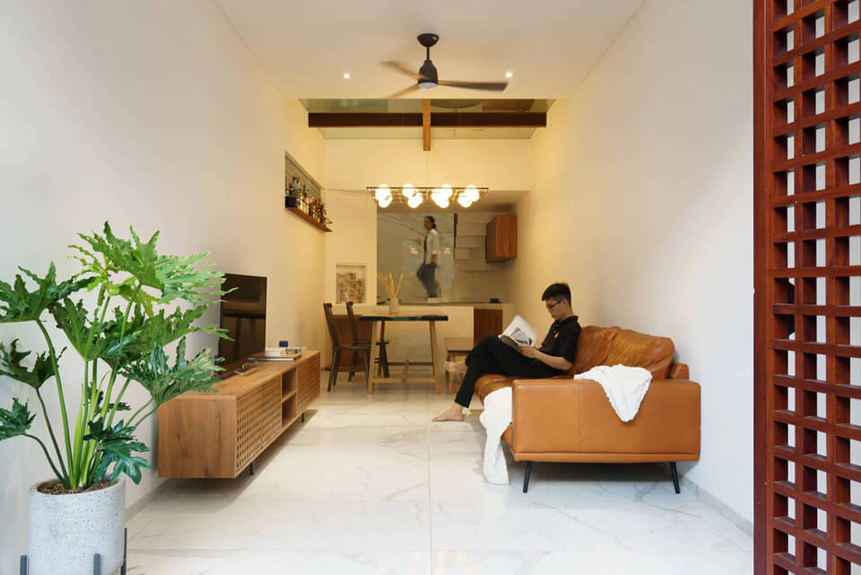thiết kế không gian phòng khách đơn giản cho nhà 30m2