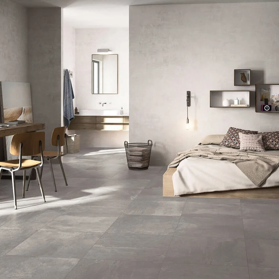 ốp tường phòng khách gạch ốp giã xi măng