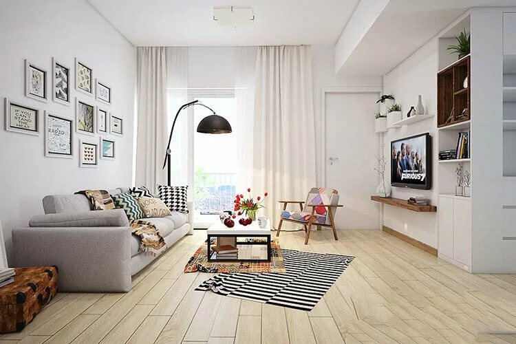 phòng khách thiết kế theo phong cách scandinavian