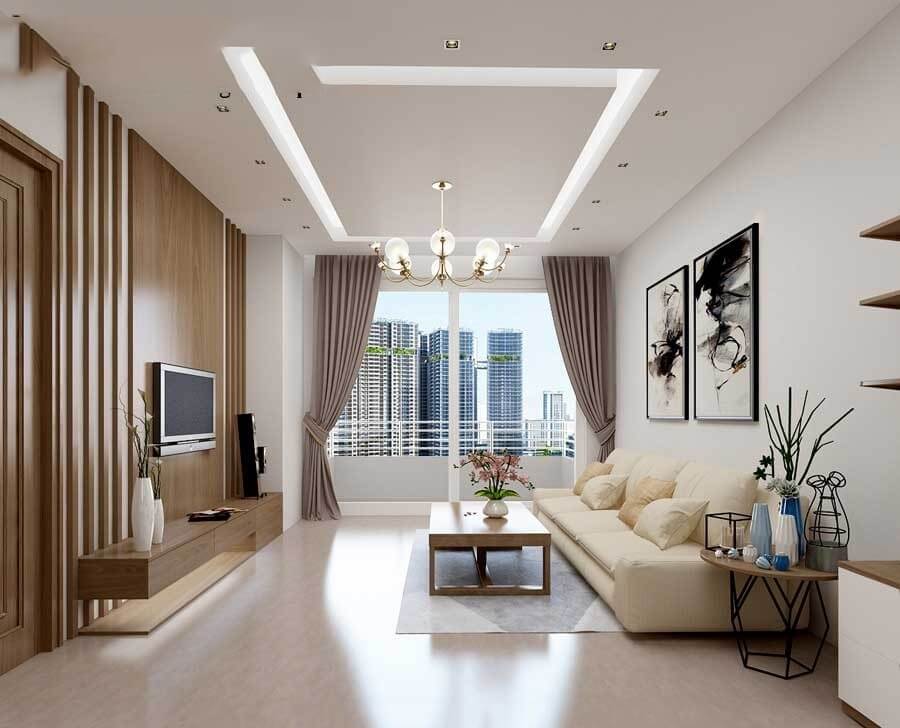 Phòng khách hiện đại thiết kế nội thất tạo một không gian thoải mái và thư giãn cho gia đình