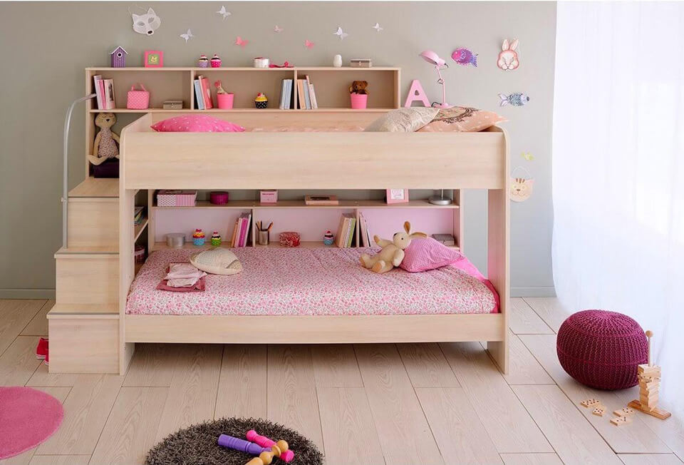 nội thất giường tầng nhỏ gọn phù hợp cho phòng ngủ bé gái