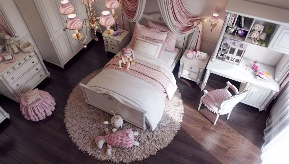 lựa chọn phong cách phù hợp cho phòng ngủ bé gái