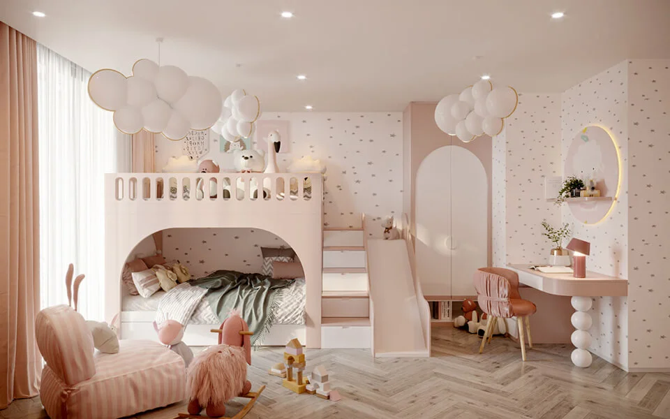 lựa chọn giường ngủ phù hợp cho phòng ngủ bé gái
