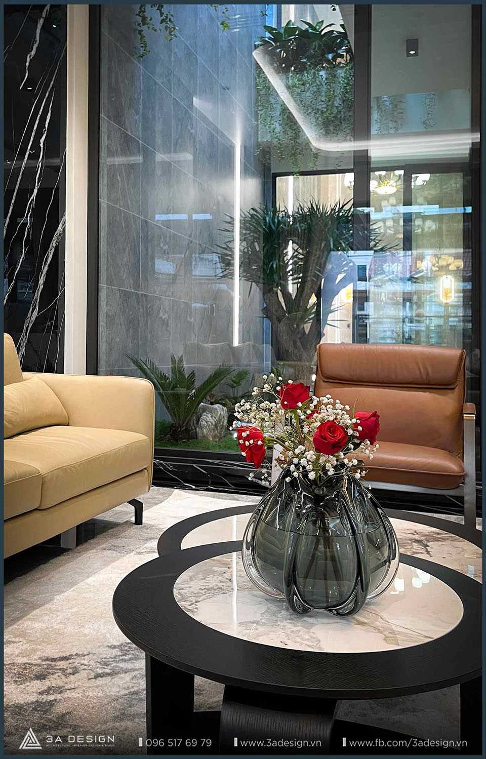 phòng khách sang trọng của villa Bình Dương