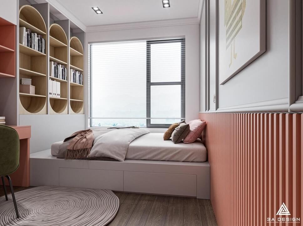 Phòng ngủ được thiết kế khéo léo nhằm tận dụng tối đa ánh sáng tự nhiên