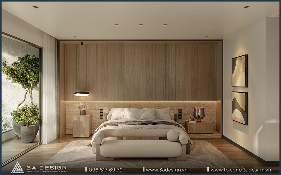 thiết kế phòng ngủ của căn P Villa