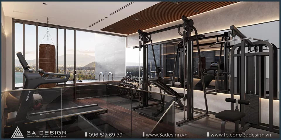 thiết kế không gian tập gym hiện đại cho nhà ở