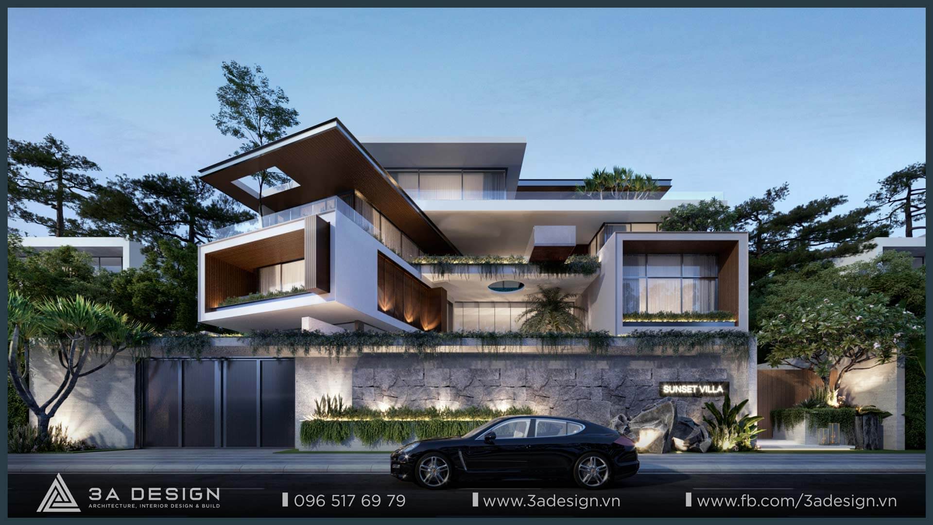 thiết kế kiến trúc biệt thự sunset villa