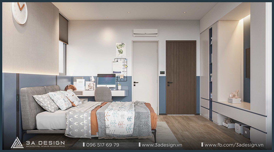 thiết kế phòng ngủ với màu sắc sinh động