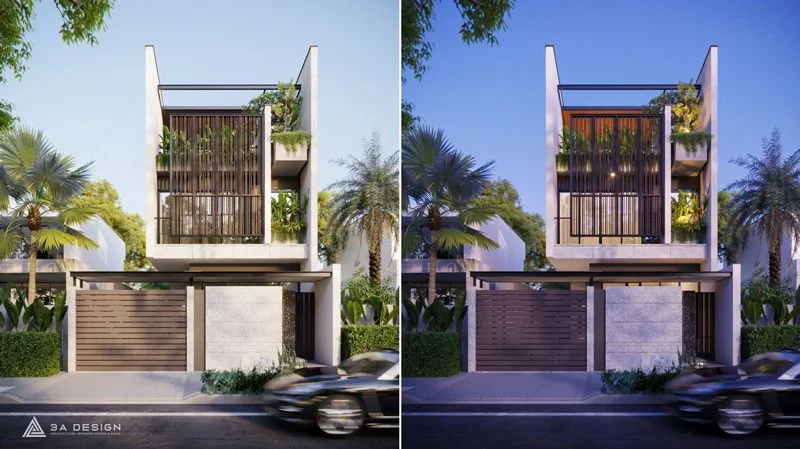 thiết kế kiến trúc biệt thự phố tại Bình Tân