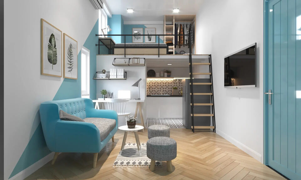 thiết kế kiến trúc chung cư mini tối ưu hoá không gian tiết kiệm diện tích cho căn hộ