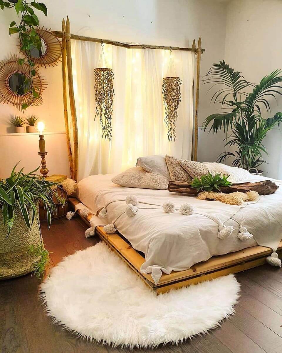 trang trí phòng ngủ đơn giản rẻ tiền phong cách bắc âu độc đáo gần gũi với thiên nhiên